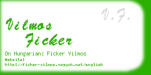 vilmos ficker business card
